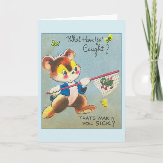 Carte de voeux Get Well vintage (Devant)
