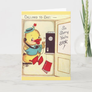 Carte de voeux Get Well vintage