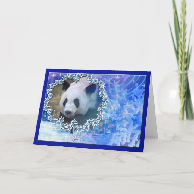 Carte de voeux Giant Panda Bear Noël (Devant)