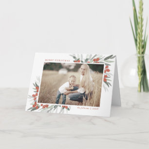 Carte de voeux givrée de photo de baies