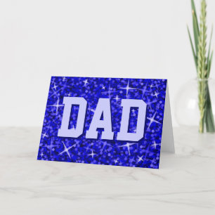 Carte de voeux Glitz Dark Blue 'DAD'