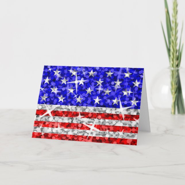 Carte de voeux Glitz USA 'Your Text' (Devant)