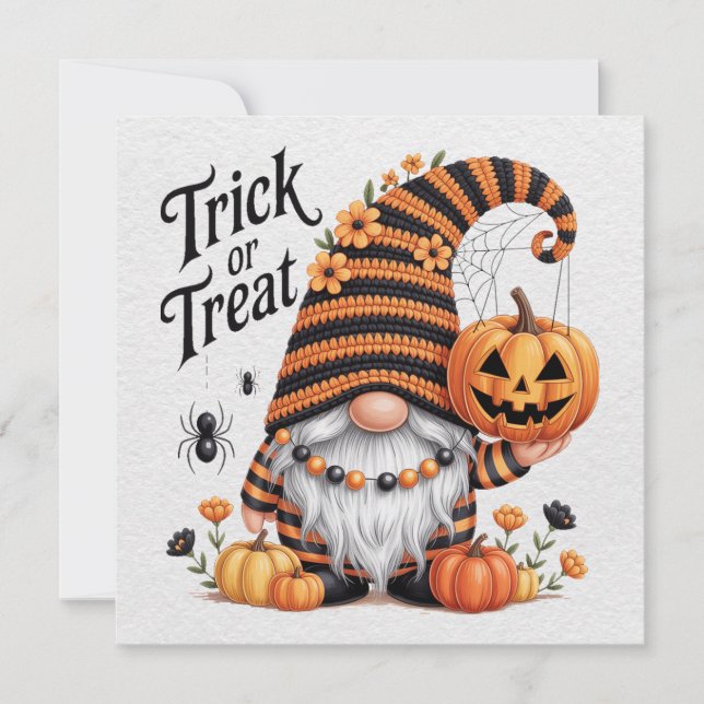 Carte de vœux Gnome Halloween (Devant)