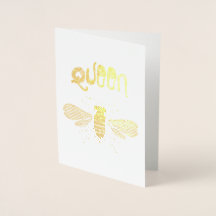 Carte de voeux Gold Foil "Queen Bee"