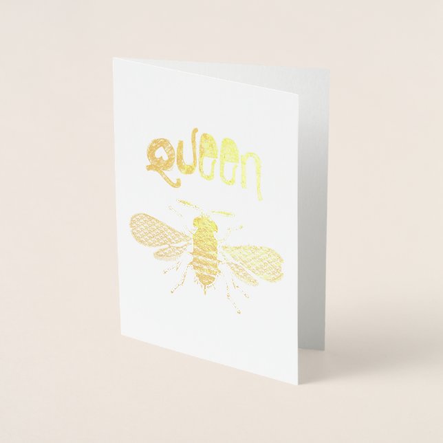 Carte de voeux Gold Foil "Queen Bee" (Devant)
