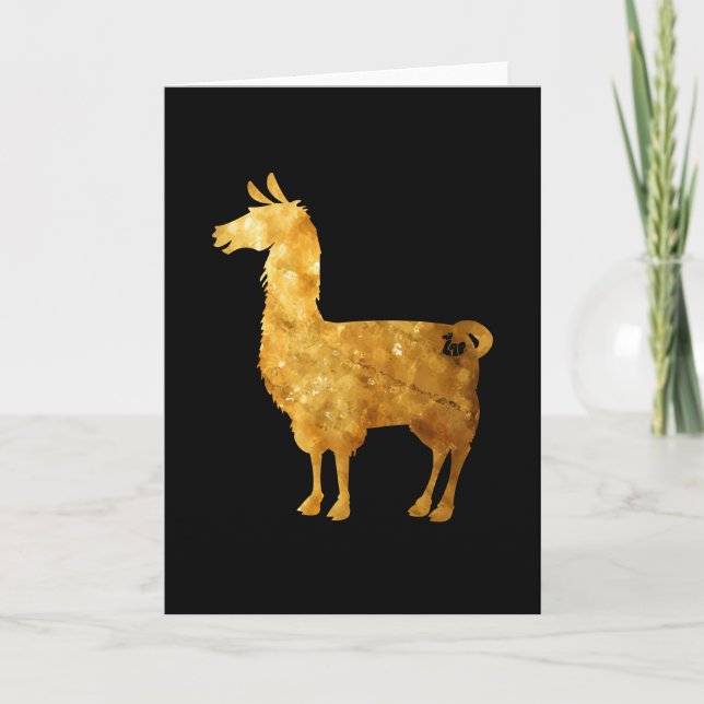 Carte de voeux Gold Llama (Devant)