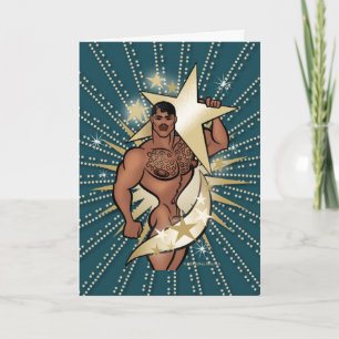 Carte de vœux Gold Star Hunk