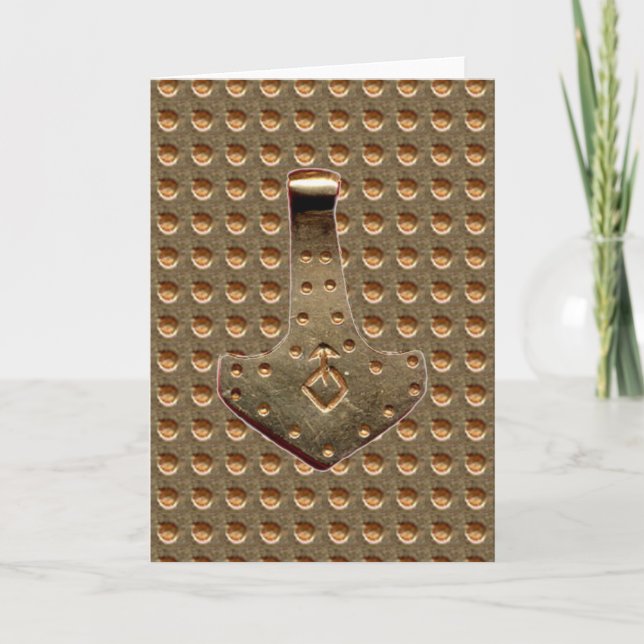 Carte de vœux Gold Thor Hammer Gold Indent (Devant)