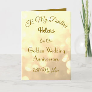 Carte de voeux Golden Anniversary de femme.