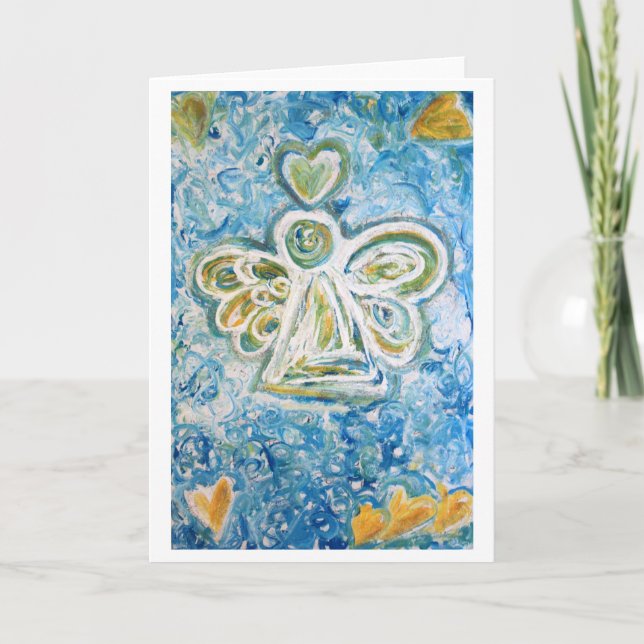 Carte de voeux Golden Blue Angel (Devant)