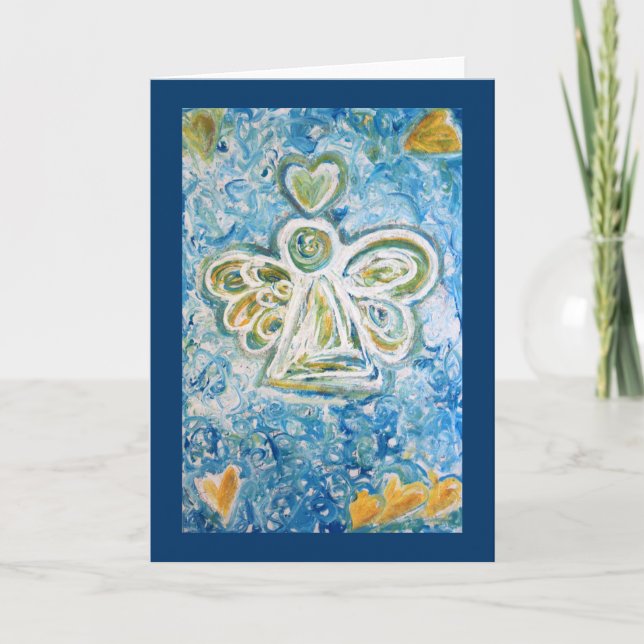 Carte de voeux Golden Blue Angel (Devant)