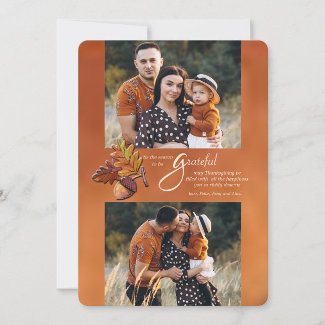 Carte de voeux Golden Fall 2-Photo Thanksgiving (Devant)