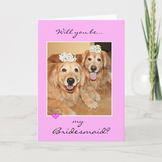 Carte de voeux Golden Retriever Bridesmaid (Devant)