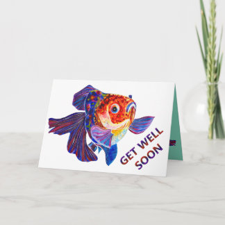 Carte de voeux Goldfish design "get well soon"