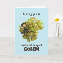 Carte de voeux Golem du support émotionnel