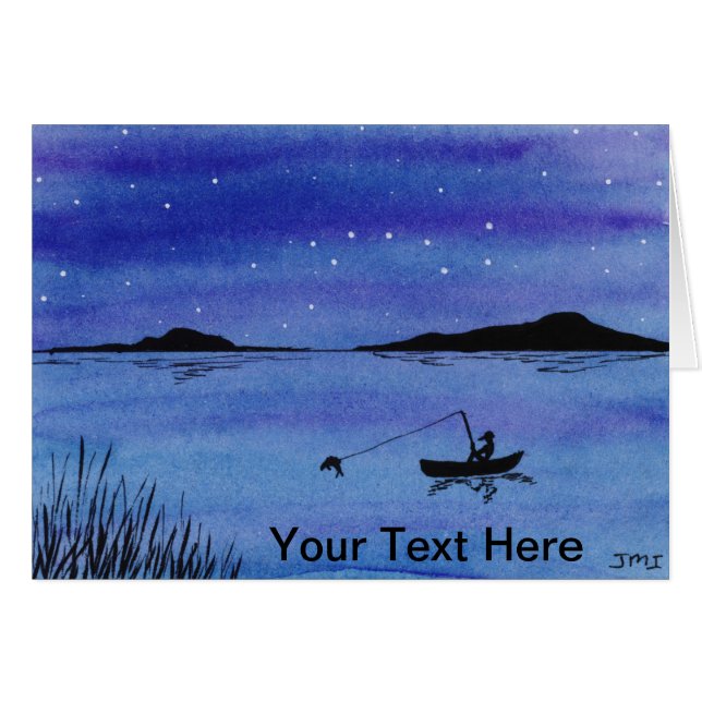 Carte de vœux Gone Fishin' (Devant horizontal)