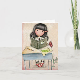 Carte de vœux Gorjuss Girl Study Time