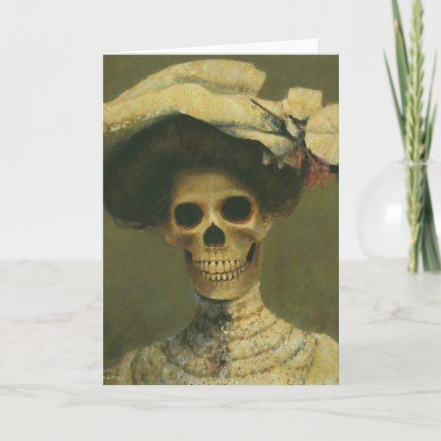 Carte de voeux Gothique Lady Skeleton (Devant)