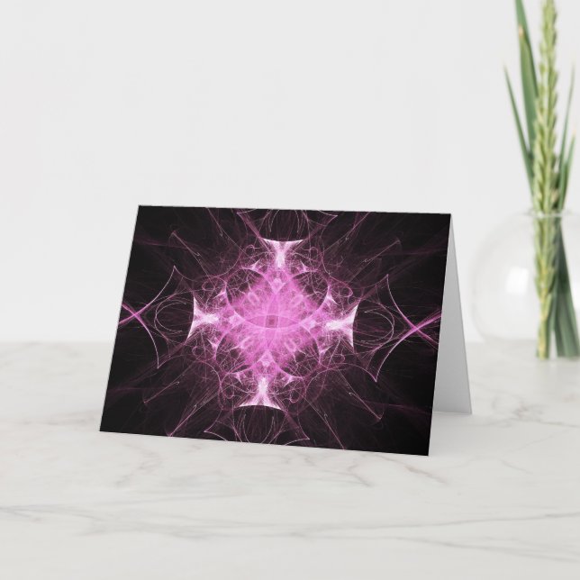 Carte de voeux gothique rose de princesse Fractal (Devant)