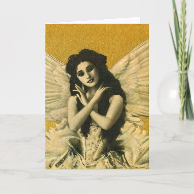 Carte de voeux gothique vintage Angel (Devant)