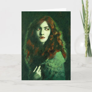 Carte de voeux Gothique vintage Lady Vampire