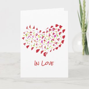 Carte de vœux grand cœur rouge pour être amoureux 