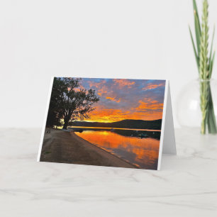 Carte de voeux - Grand lac Sacandaga morn coloré