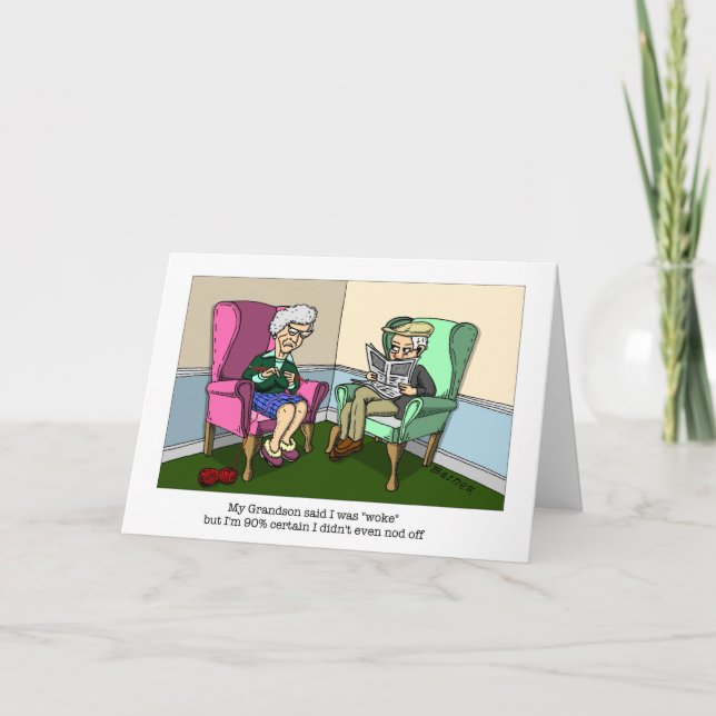 Carte de vœux grand-mère réveillée (Devant)