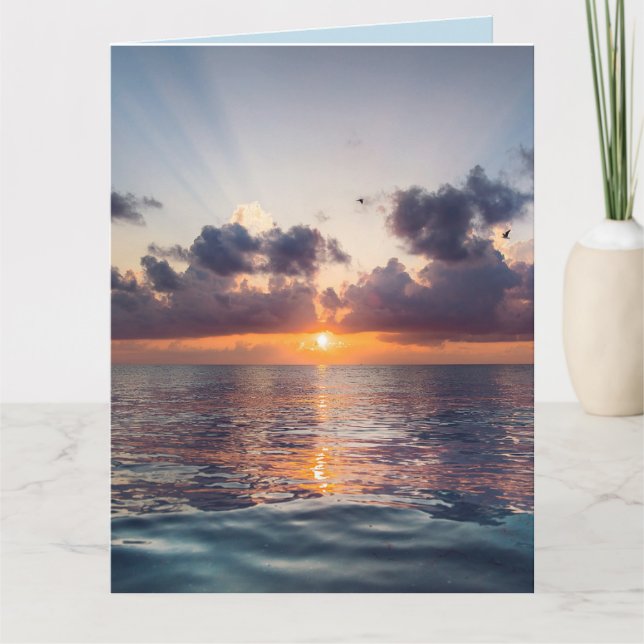 Carte de vœux grande Miami Sunset VIBES GUÉRISSEUS (Devant)