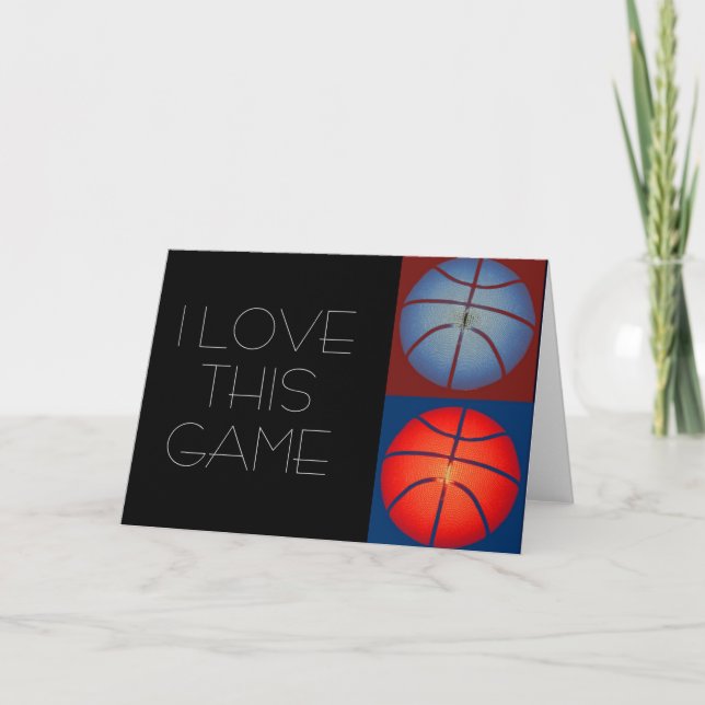 Carte de vœux graphique pop art pour basket-ball J (Devant)