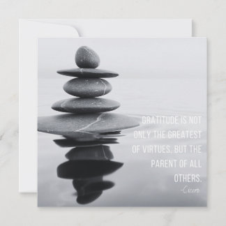 Carte de voeux Gratitude Quote Stone Balancing