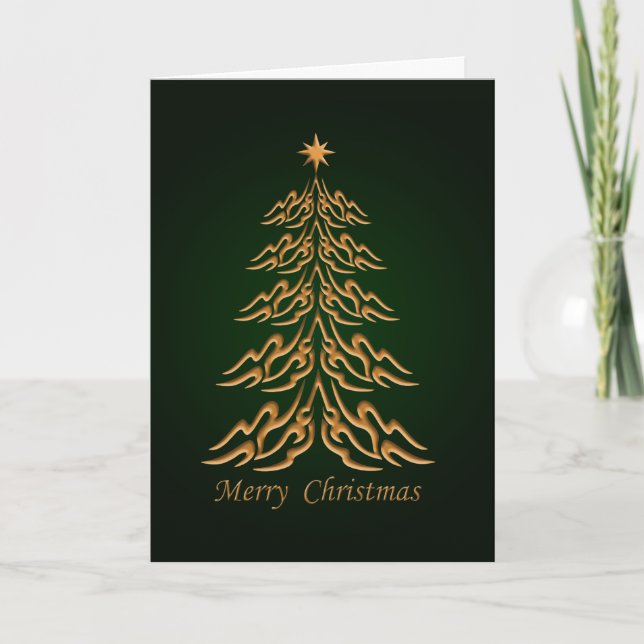 Carte de voeux Green Bell Christmas Tree (Devant)