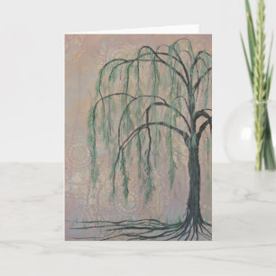 Carte de voeux Green Willow Tree