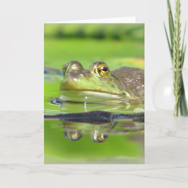 Carte de voeux Grenouille verte (Devant)