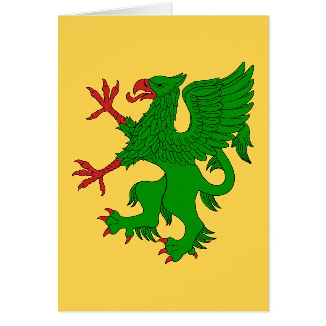 Carte de voeux Griffin Rampant Vert (Devant)
