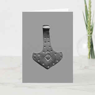 Carte de vœux grise Steel Thor Hammer
