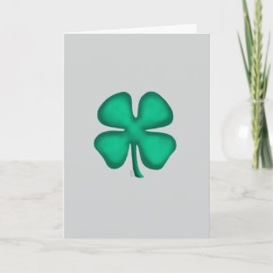 Carte de vœux grise Trèfle irlandais Lucky 4 Leaf