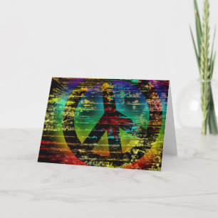 Carte de vœux grunge arc-en-ciel abstrait pour la