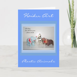 Carte de voeux Haiku Personnalisable Animal vintag
