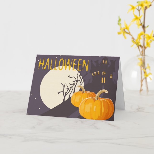Carte de voeux Halloween (Fleur jaune)