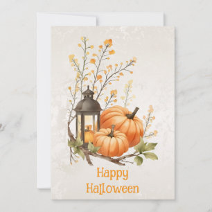 Carte de vœux Halloween aquarelle nature morte cit