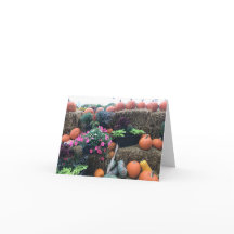 Carte de vœux Halloween automne citrouilles