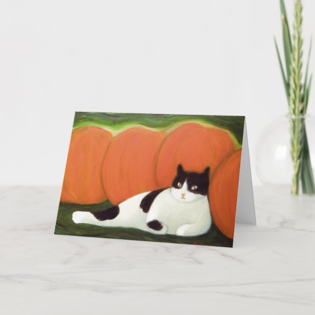 Carte de voeux Halloween Cat (Devant)