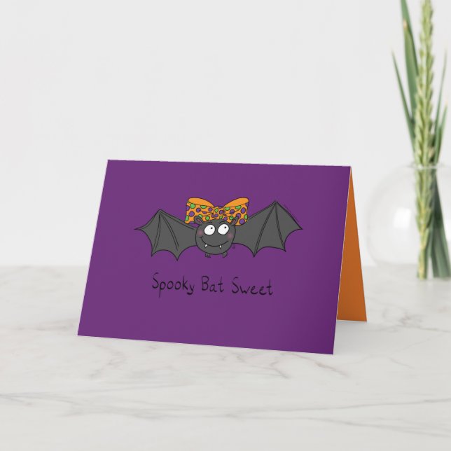 Carte de vœux Halloween - Chauve-souris effrayante (Devant)