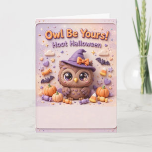 Carte de vœux Halloween Chouette Mignonne - Amusan