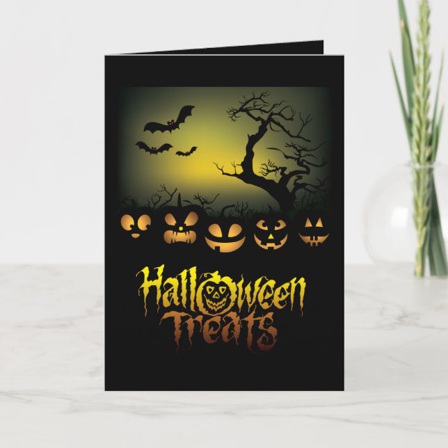 Carte de voeux Halloween/Citrouilles (Devant)