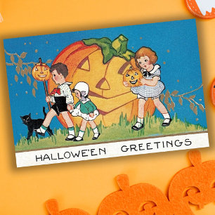 Carte de vœux Halloween de conte de fées vintage
