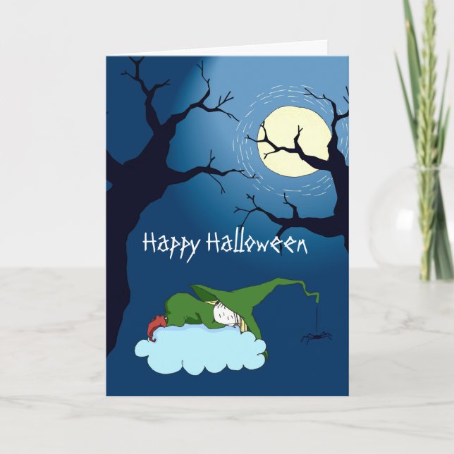 Carte de vœux Halloween de sorcière mignonne (Devant)