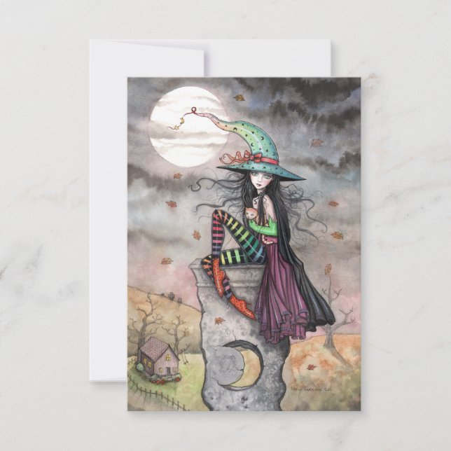 Carte de vœux Halloween d'octobre enchanté (Devant)