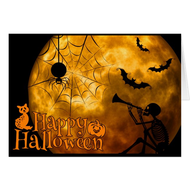 Carte de voeux Halloween/Éffrayant (Devant horizontal)